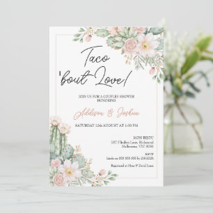 Boho Blush Floral Taco "über Liebe Paare Bridal Einladung