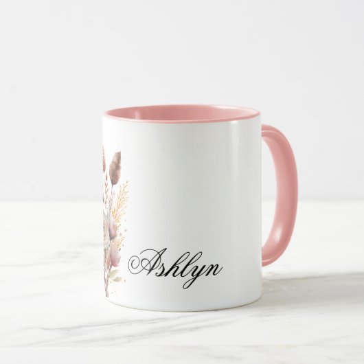 Boho Blush Floral Tasse (VorderseiteRechts)