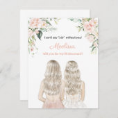 Boho Blush Floral werden Sie meine Trauzeugin sein Einladung (Vorne/Hinten)