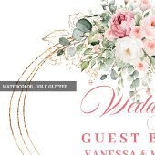 Boho Blush Florale Grüne Hochzeitsgästebuch Gästebuch