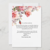 Boho Blush Florale Hochzeitseinladung Dankeskarte (Rückseite)