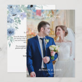 Boho Blush Florale Hochzeitseinladung Dankeskarte (Vorne/Hinten)