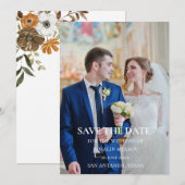 Boho Blush Florale Hochzeitseinladung Save The Date (Vorne/Hinten)