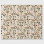 Boho Blush Green Botanic Moon Brautparty Geschenkpapier (Flach)