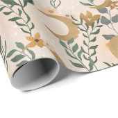 Boho Blush Green Botanic Moon Brautparty Geschenkpapier (Rolleneckpunkt)