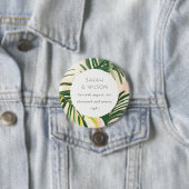 Boho Blush Green Palm Beach Hochzeit Button (Beispiel)