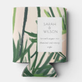 Boho Blush Green Palm Beach Hochzeit Dosenkühler (Rückseite)