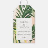 Boho Blush Green Palm Beach Hochzeit Geschenkanhänger (Vorderseite)