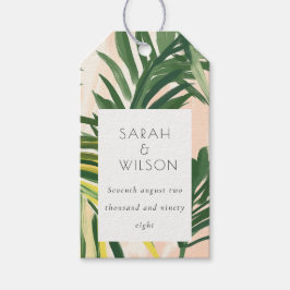 Boho Blush Green Palm Beach Hochzeit Geschenkanhänger