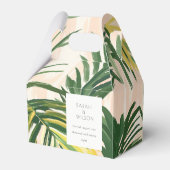 Boho Blush Green Palm Beach Hochzeit Geschenkschachtel (Rückseite)