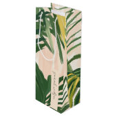 Boho Blush Green Palm Beach Hochzeit Geschenktüte Für Weinflaschen (Vorderseite Schrägansicht)