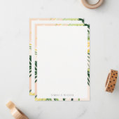 Boho Blush Green Palm Beach Hochzeit Mitteilungskarte (Vorderseite/Rückseite Beispiel)