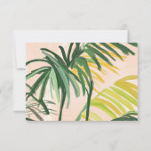 Boho Blush Green Palm Beach Hochzeit RSVP Karte (Rückseite)