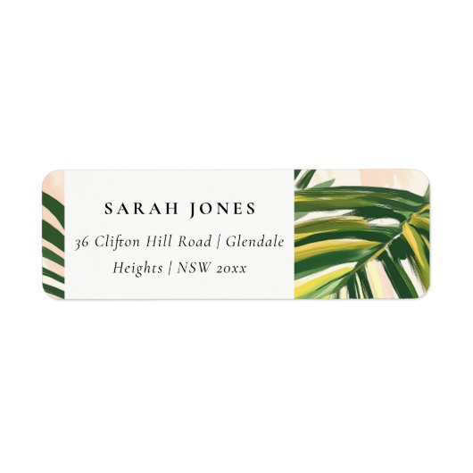 Boho Blush Green Tropical Palm Beach Adresse (Vorne)