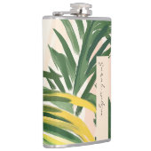 Boho Blush Green Tropical Palm Beach Blätter Flachmann (Rechts)