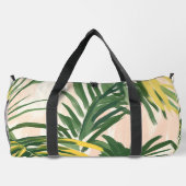 Boho Blush Green Tropical Palm Blätter Beach Duffle Bag (Rückseite)