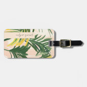 Boho Blush Green Tropical Palm Blätter Beach Gepäckanhänger (Vorderseite horizontal)