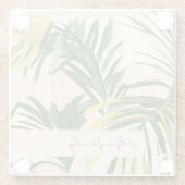 Boho Blush Green Tropical Palm Blätter Beach Glasuntersetzer (Rückseite)