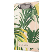 Boho Blush Green Tropical Palm Blätter Beach Klemmbrett (Links)