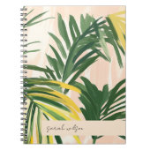 Boho Blush Green Tropical Palm Blätter Beach Notizblock (Vorderseite)