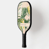 Boho Blush Green Tropical Palm Blätter Beach Pickleball Schläger (Links)