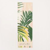 Boho Blush Green Tropical Palm Blätter Beach Yogamatte (Vorderseite)