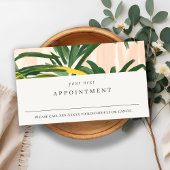 Boho Blush Green Tropical Palm Blätter Ernennung Visitenkarte