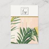 Boho Blush Green Tropical Palm Blätter Hairpin Log Visitenkarte (Vorderseite)