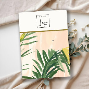 Boho Blush Green Tropical Palm Blätter mit Logo Visitenkarte