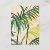 Boho Blush Green Tropical Palm Books Baby Dusche Begleitkarte (Rückseite)