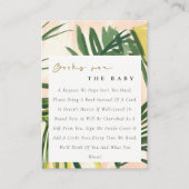 Boho Blush Green Tropical Palm Books Baby Dusche Begleitkarte (Vorderseite)