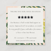 Boho Blush Green Tropical Palm Leaf Quadratische Visitenkarte (Rückseite)