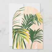 Boho Blush Green Tropical Palm Polterabend Einladung (Rückseite)
