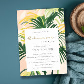 Boho Blush Green Tropical Palm Probe Dinner Einladung