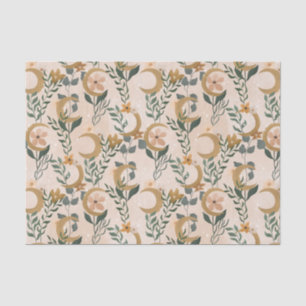 Boho-Blush-Grün-Botanical-Mond-Junggesellinnenabsc Seidenpapier