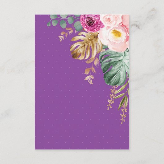 Boho Blush Lila Jungle Safari Bücher für Baby Begleitkarte (Rückseite)