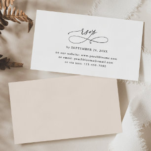 Boho Blush Minimalistische Hochzeit Online RSVP Ca Visitenkarte