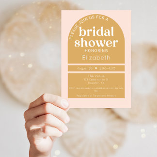 Boho Blush & Mustard Brautparty Einladung