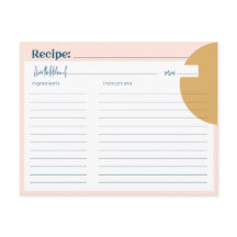 Boho Blush & Mustard Premium Rezept Card