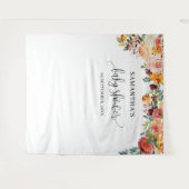 Boho blush orange bordeauxrot im Hintergrund Wandteppich (Vorderseite (Horizontal))