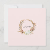 BOHO Blush Orchid Floral Pampas Grass Palm Foliage Einladung (Rückseite)