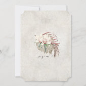 BOHO Blush Orchid Floral Tropischer Dschungel Einladung (Rückseite)