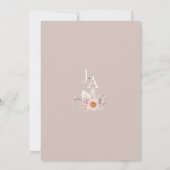 Boho-Blush-Pampas-Daisy-Hochzeit Einladung (Rückseite)
