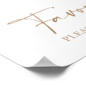 Boho Blush Pampas Floral Favoriten Brautparty Sign Poster (Ecke)