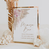 Boho Blush Pampas Floral Mimosa Bar Dusche Zeichen Poster