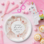 Boho Blush Pampas Glitzer Dress Brautparty Pappteller (Party)