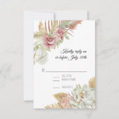 BOHO Blush Pampas Grass Palm Foliage UAWG RSVP Karte (Vorderseite)