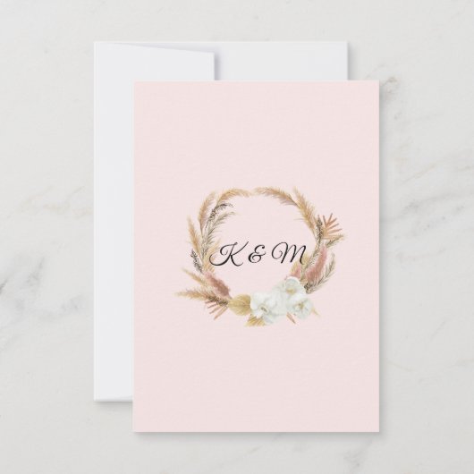 BOHO Blush Pampas Grass Palm Foliage UAWG RSVP Karte (Rückseite)