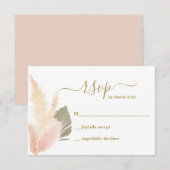 Boho Blush Pampas Grass RSVP Karte (Vorne/Hinten)