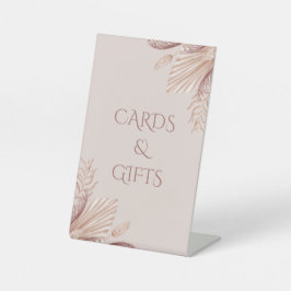 Boho Blush Pampas Grass Wedding Table Sign Sockelschild